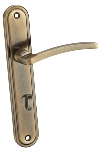 KLAMKA LENA KLN 413 - SZYLD DŁ. WC PATYNA