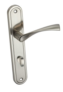 KLAMKA LAURA KLR 313 - SZYLD DŁ. WC SATYNA